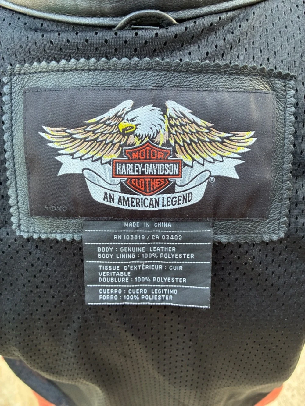 Genuine Harley-Davidson Black Rust Leather motorcycle riding Jacket exc cond L - Picture 12 of 16